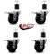 Service Caster 3.5'' Phenolic Swivel 1-7/8'' Expanding Stem Caster Set Total Lock Brake, 4PK SCC-EXTTL20S3514-PHS-178-4 - alternate 2